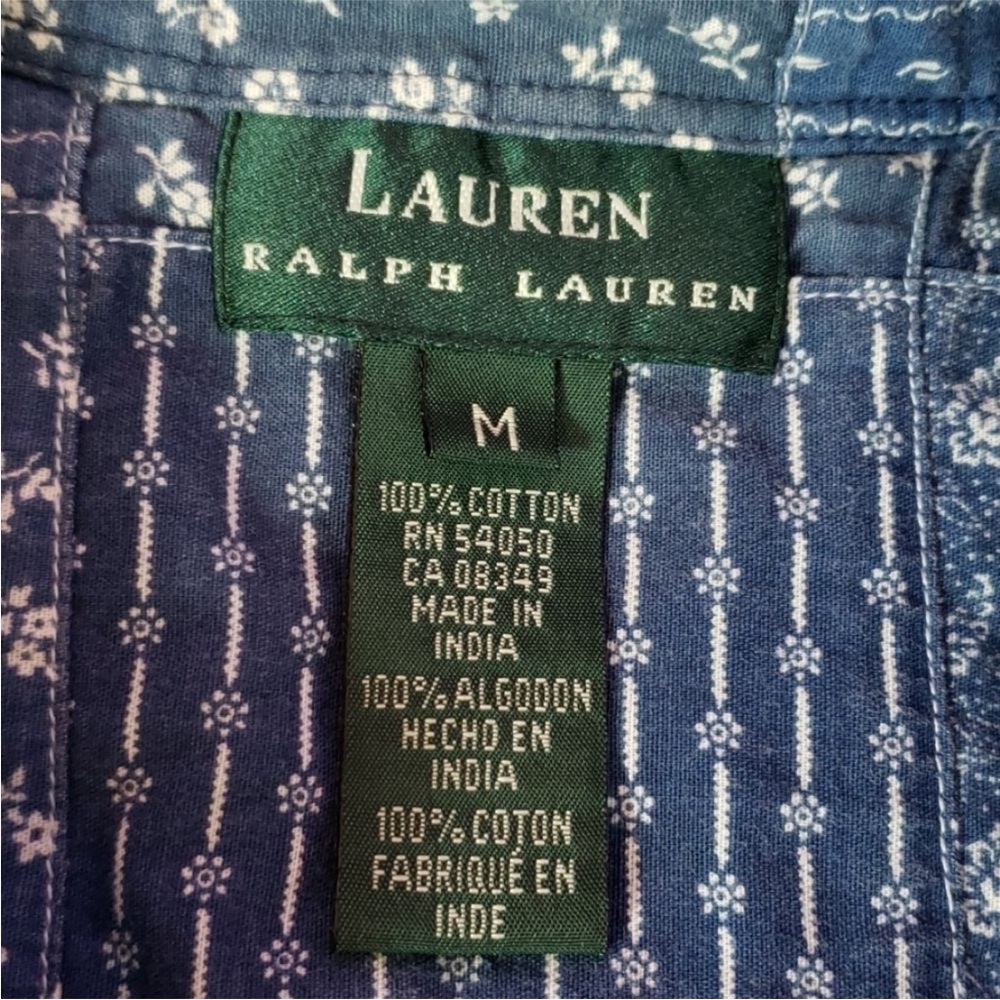 Lauren Ralph Lauren green label sleeveless chambray button front top - Picture 5 of 12